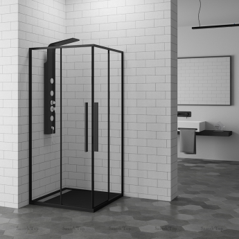 Душевой уголок TERMINUS СОРЕНТО 05, 5ES90х90B, 90 x 90 см, стекло прозрачное, профиль черный матовый